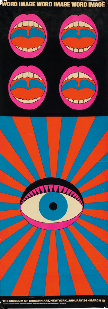 TADANORI YOKOO (1936- ). WORD IMAGE. 1968. 48x17 inches, 124x43 cm. Poster Images Ltd., [New York.]